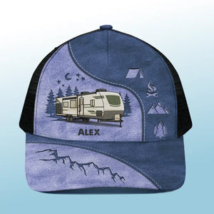 Conduisez lentement, les campeurs ivres comptent ! Casquette de baseball personnalisée avec dos en maille, casquette de camionneur de baseball ! Cadeau pour les amateurs de camping