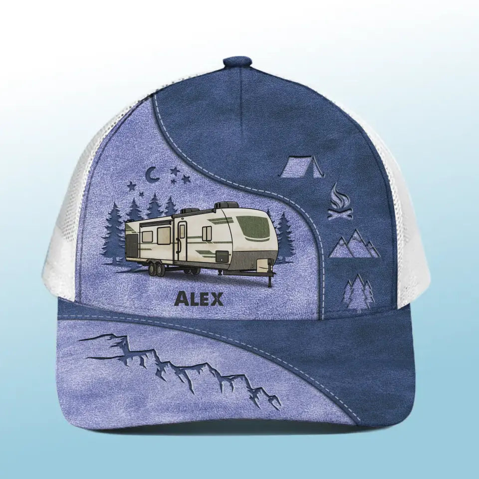 Conduisez lentement, les campeurs ivres comptent ! Casquette de baseball personnalisée avec dos en maille, casquette de camionneur de baseball ! Cadeau pour les amateurs de camping
