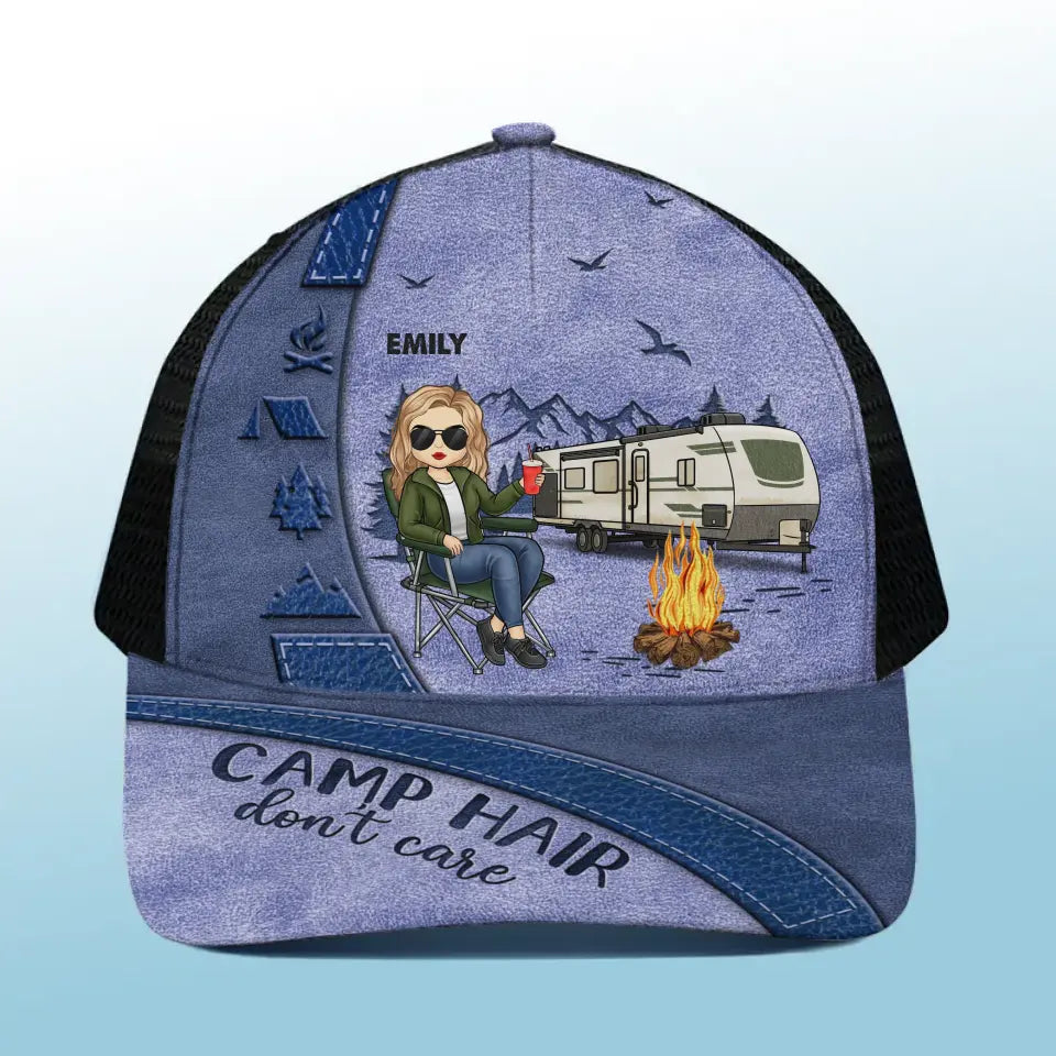 Casquette de baseball personnalisée avec dos en maille, casquette de camionneur, cadeau pour mari, femme et amoureux du camping.
