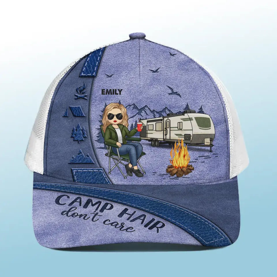 Casquette de baseball personnalisée avec dos en maille, casquette de camionneur, cadeau pour mari, femme et amoureux du camping.