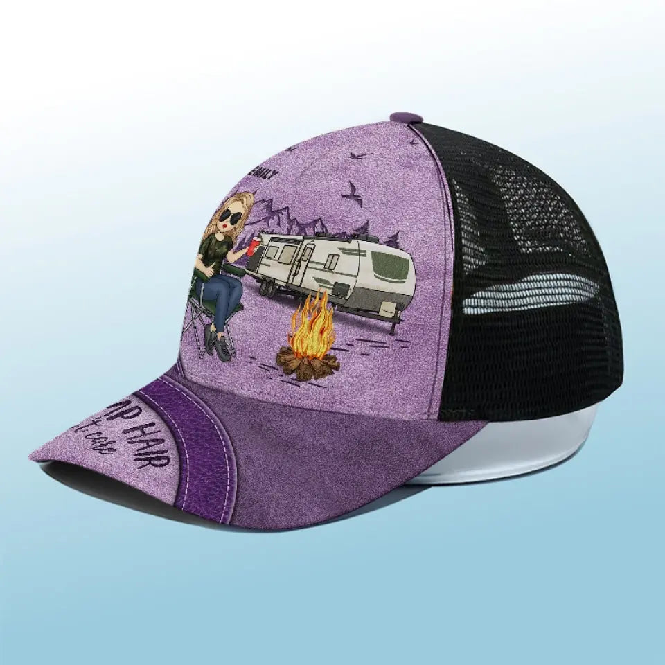 Casquette de baseball personnalisée avec dos en maille, casquette de camionneur, cadeau pour mari, femme et amoureux du camping.