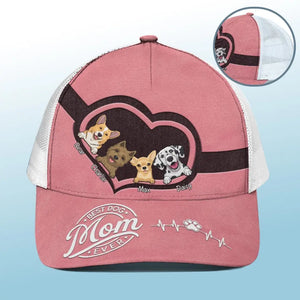 Meilleure maman de chien au monde - Casquette de baseball personnalisée avec dos en maille, casquette de camionneur de baseball - Cadeau pour propriétaires et amoureux des animaux