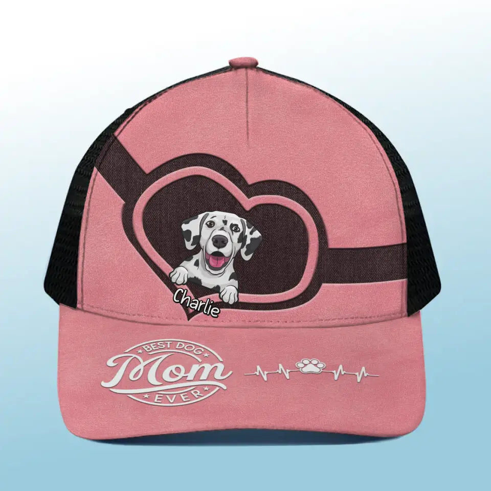 Meilleure maman de chien au monde - Casquette de baseball personnalisée avec dos en maille, casquette de camionneur de baseball - Cadeau pour propriétaires et amoureux des animaux