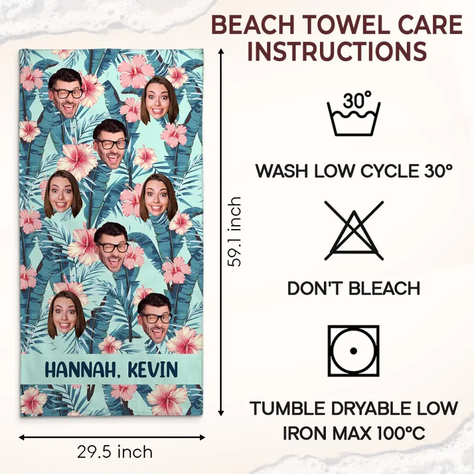Serviette de plage personnalisée avec photo « En été, la chanson chante toute seule » - Cadeau pour les vacances d'été, un anniversaire, une fête à la piscine, pour les membres de la famille, les propriétaires d'animaux et les amoureux des animaux