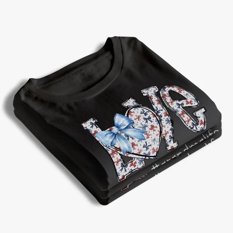 T-shirt, sweat à capuche et sweat-shirt unisexe personnalisé « Love Grandmalife » pour la famille, cadeau pour maman et grand-mère, 4 juillet