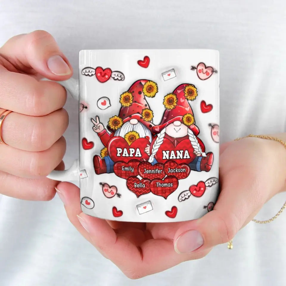 Les grands-parents sont un trésor pour la famille - Mug personnalisé avec effet gonflé en 3D - Cadeau pour grand-mère et grand-père