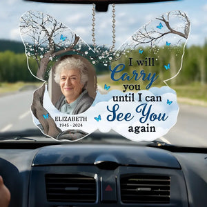 Photo personnalisée à vos côtés tous les jours - Ornement de voiture personnalisé commémoratif - Forme personnalisée en acrylique - Cadeau de condoléances pour les membres de la famille