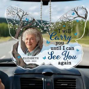 Photo personnalisée à vos côtés tous les jours - Ornement de voiture personnalisé commémoratif - Forme personnalisée en acrylique - Cadeau de condoléances pour les membres de la famille