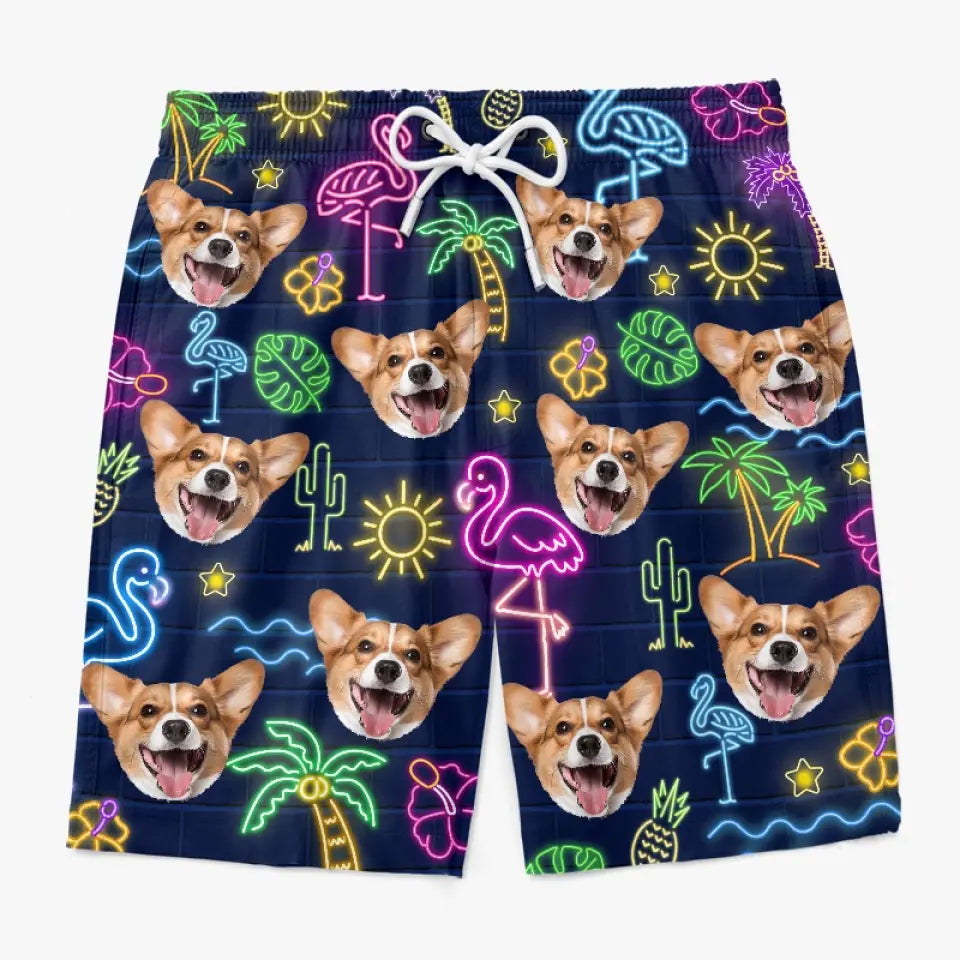 Photo personnalisée : chaque jour devrait être une journée à la plage - Short de plage hawaïen tropical personnalisé pour chien et chat - Cadeau de vacances d'été, cadeau de fête d'anniversaire pour propriétaires d'animaux et amoureux des animaux