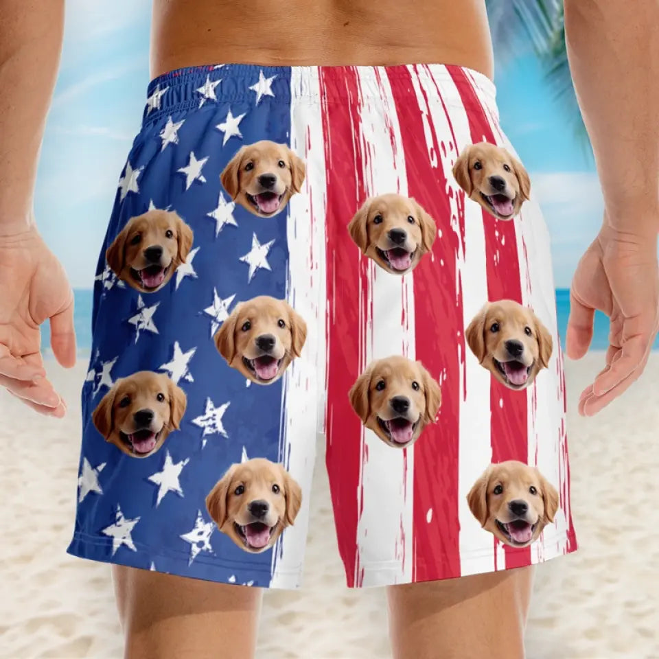 Short de plage hawaïen personnalisé avec photo « toi, moi et la mer » pour homme, motif tropical et hawaïen, motif Aloha, pour chien et chat ; cadeau idéal pour les vacances d'été, les anniversaires et les fêtes d'anniversaire.