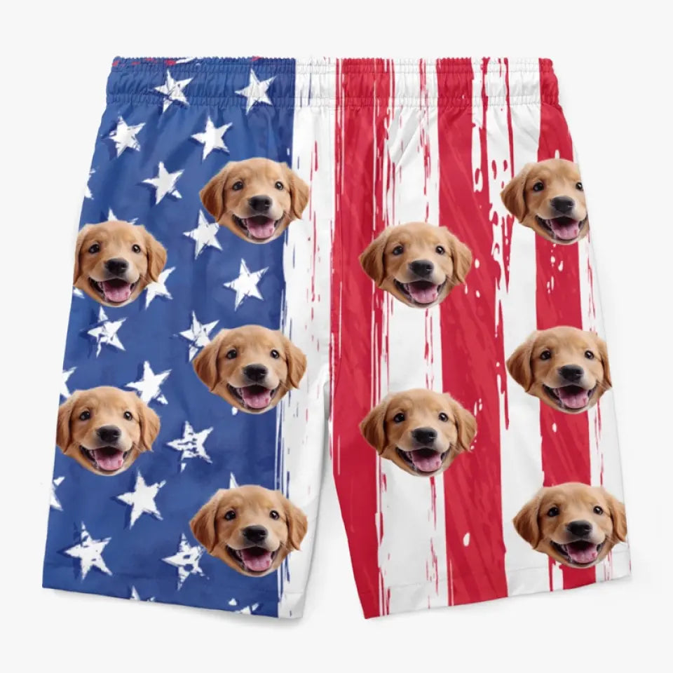 Short de plage hawaïen personnalisé avec photo « toi, moi et la mer » pour homme, motif tropical et hawaïen, motif Aloha, pour chien et chat ; cadeau idéal pour les vacances d'été, les anniversaires et les fêtes d'anniversaire.