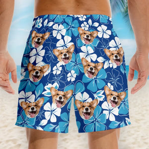 Photo personnalisée Chaque coquillage a une histoire - Short de plage hawaïen tropical Aloha personnalisé pour chien et chat - Cadeau de vacances d'été, cadeau de fête d'anniversaire pour propriétaires d'animaux, amoureux des animaux