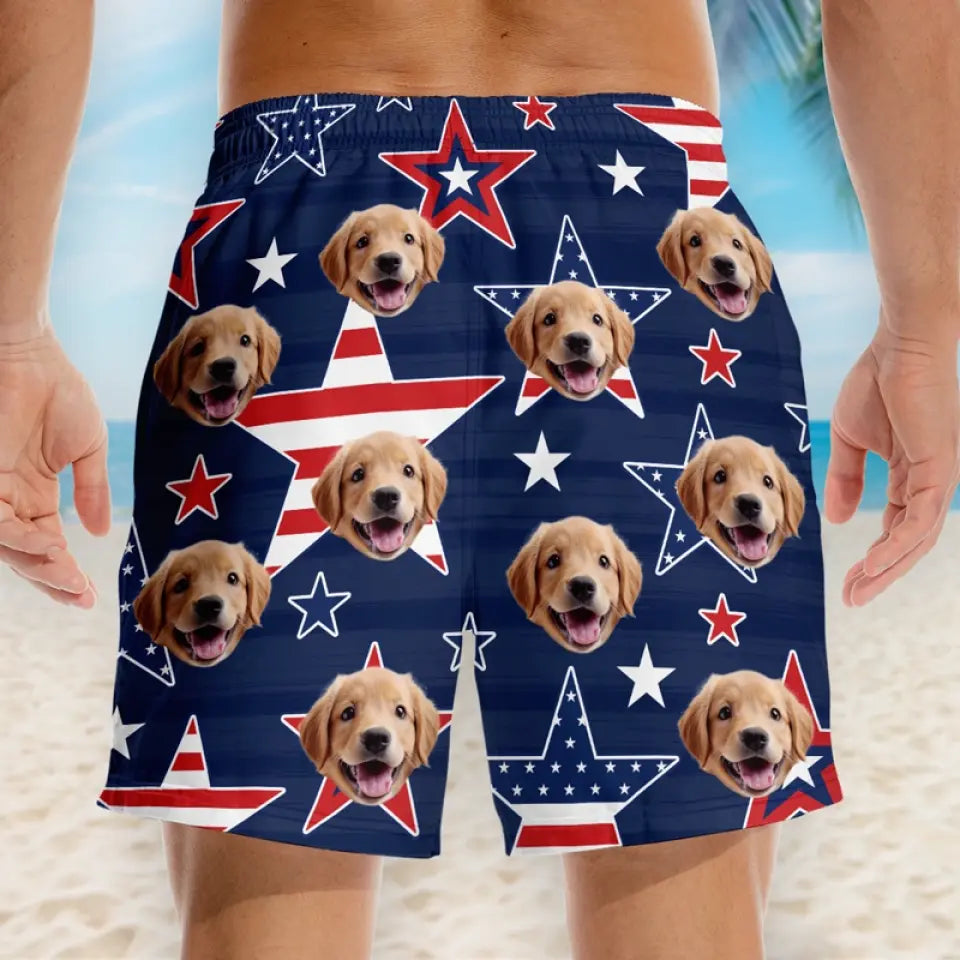 Short de plage hawaïen personnalisé avec photo certifiée Aquaholic pour homme, motif tropical Aloha, pour chien et chat, cadeau idéal pour les vacances d'été, les anniversaires et les amoureux des animaux.