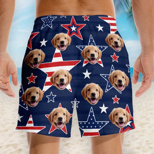 Short de plage hawaïen personnalisé avec photo certifiée Aquaholic pour homme, motif tropical Aloha, pour chien et chat, cadeau idéal pour les vacances d'été, les anniversaires et les amoureux des animaux.