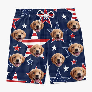 Short de plage hawaïen personnalisé avec photo certifiée Aquaholic pour homme, motif tropical Aloha, pour chien et chat, cadeau idéal pour les vacances d'été, les anniversaires et les amoureux des animaux.