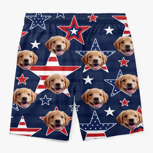 Short de plage hawaïen personnalisé avec photo certifiée Aquaholic pour homme, motif tropical Aloha, pour chien et chat, cadeau idéal pour les vacances d'été, les anniversaires et les amoureux des animaux.