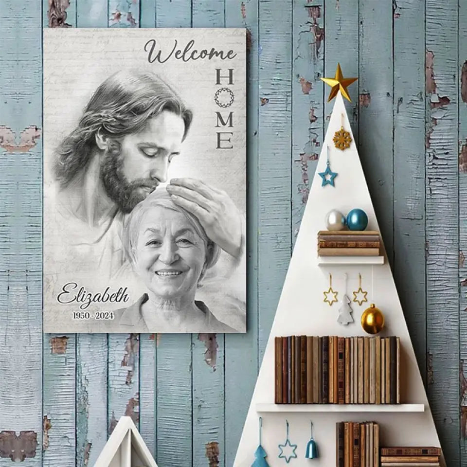 Photo personnalisée en souvenir de vous avec amour - Affiche verticale personnalisée commémorative - Cadeau de condoléances pour les membres de la famille