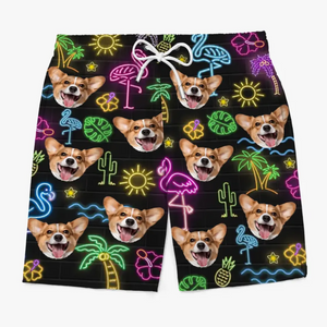 Photo personnalisée : chaque jour devrait être une journée à la plage - Short de plage hawaïen tropical personnalisé pour chien et chat - Cadeau de vacances d'été, cadeau de fête d'anniversaire pour propriétaires d'animaux et amoureux des animaux