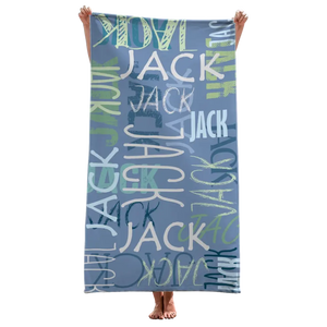 Ambiance estivale - Serviette de plage personnalisée pour toute la famille - Cadeau idéal pour les vacances d'été, un anniversaire ou une fête à la piscine