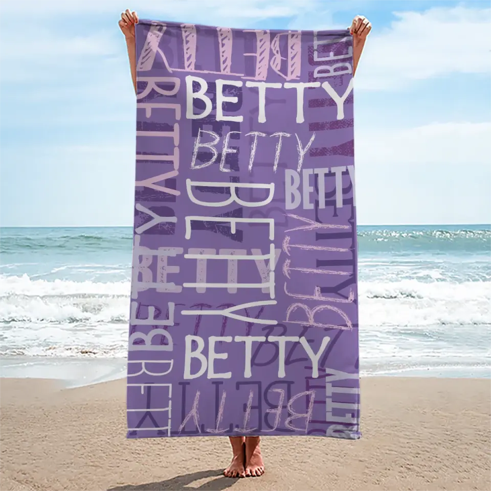 Ambiance estivale - Serviette de plage personnalisée pour toute la famille - Cadeau idéal pour les vacances d'été, un anniversaire ou une fête à la piscine