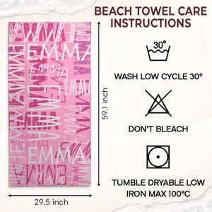 Ambiance estivale - Serviette de plage personnalisée pour toute la famille - Cadeau idéal pour les vacances d'été, un anniversaire ou une fête à la piscine