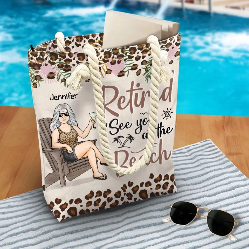 Rendez-vous à la plage - Sac de plage personnalisé pour la famille - Cadeau d'appréciation et de retraite pour grand-mère
