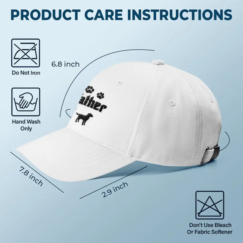 The Dogfather - Casquette brodée personnalisée pour chien - Cadeau pour propriétaires et amoureux des animaux