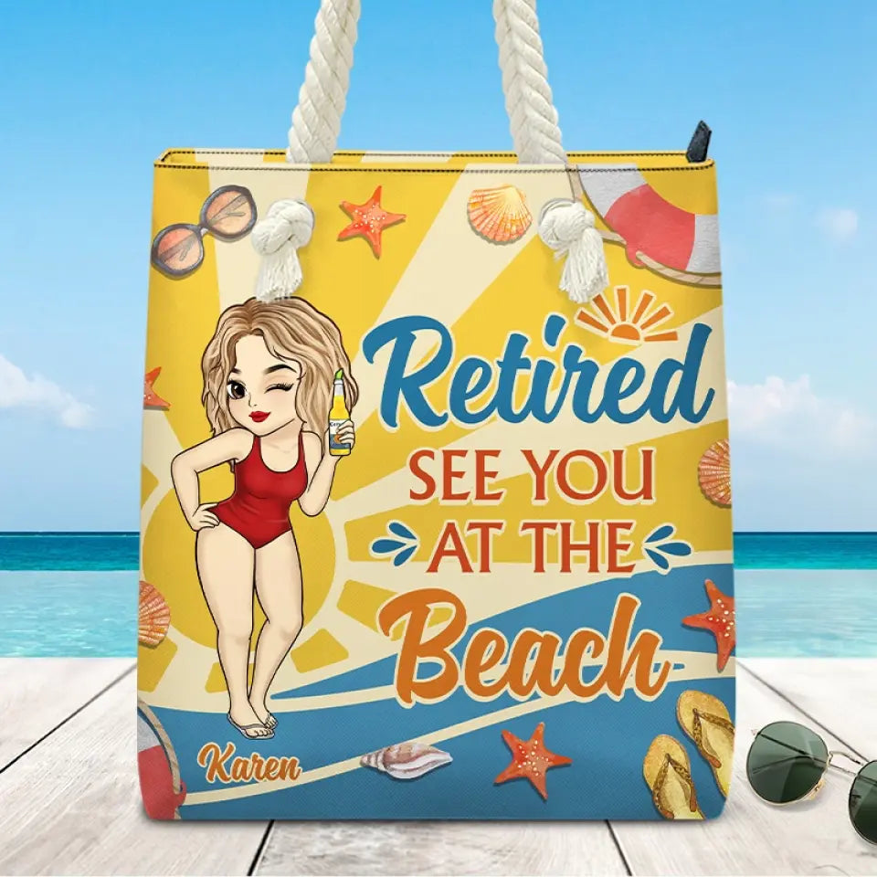 La retraite est mon nouveau départ - Sac de plage personnalisé pour la famille - Cadeau de remerciement et de retraite pour grand-mère