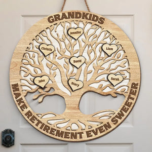 Un petit-enfant rend la retraite encore plus douce ! Panneau en bois personnalisé ! Cadeau pour maman et grand-mère