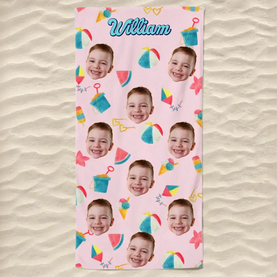 Serviette de plage personnalisée pour famille : un cadeau de vacances d'été inoubliable !