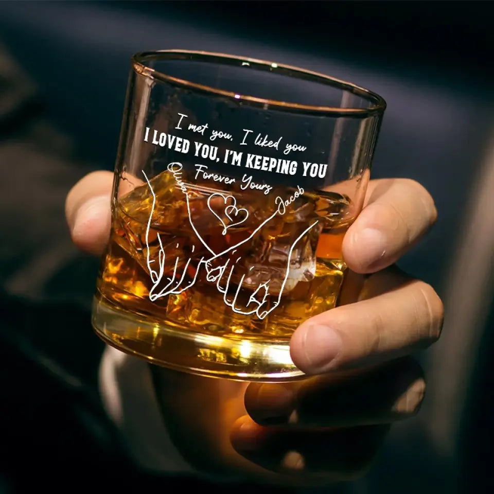 Tu m'as eu au bonjour - Verre à whisky personnalisé pour couple - Cadeau pour mari et femme, anniversaire