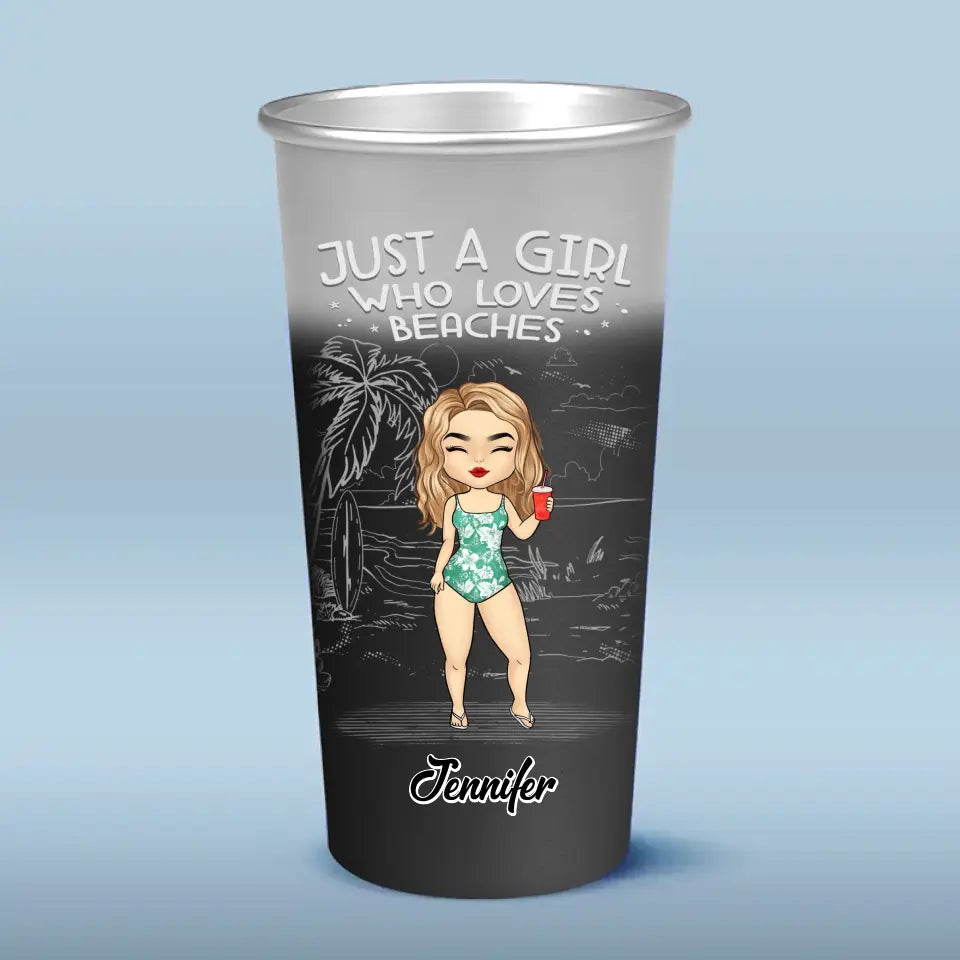 La vie est une plage, trouvez votre vague - Tasse personnalisée en aluminium changeant de couleur - Cadeau de vacances d'été pour meilleures amies, meilleures amies, sœurs