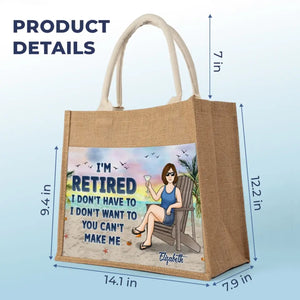 Il est temps pour moi de me détendre - Sacs fourre-tout personnalisés pour la famille, sacs fourre-tout en jute, sacs de plage - Cadeau pour maman, grand-mère