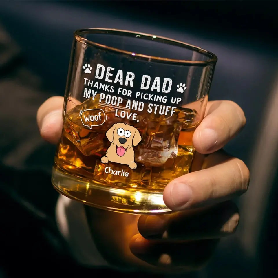 Merci d'avoir ramassé mes crottes - Verre à whisky personnalisé pour chien - Cadeau pour les propriétaires d'animaux et les amoureux des animaux