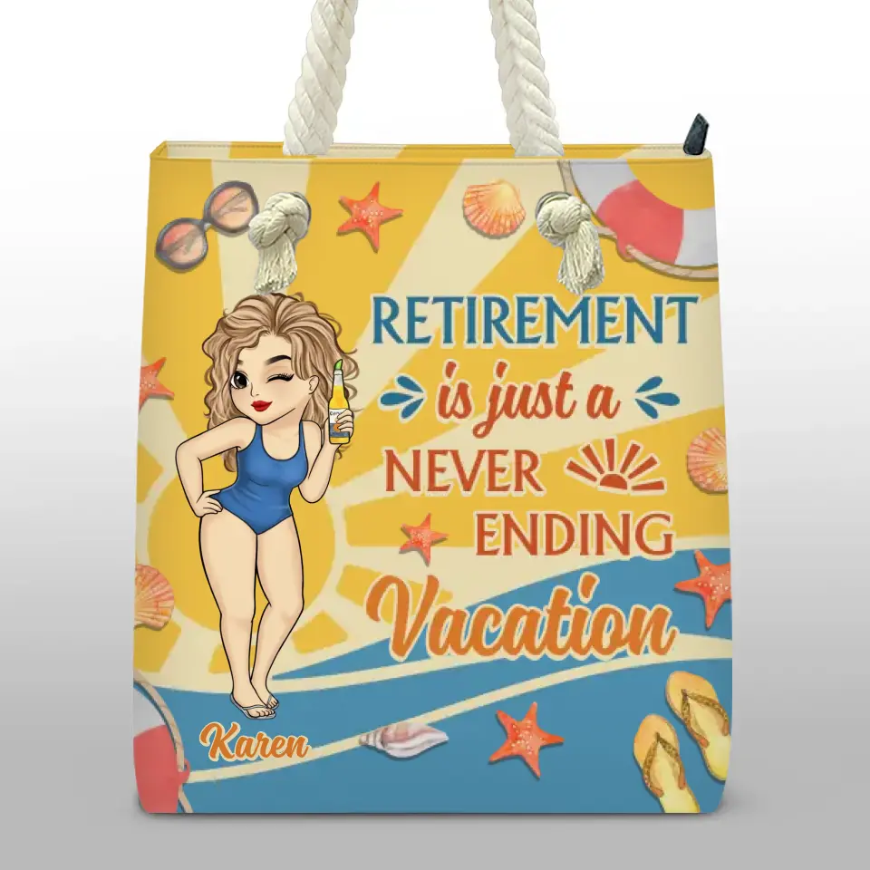 La retraite est mon nouveau départ - Sac de plage personnalisé pour la famille - Cadeau de remerciement et de retraite pour grand-mère