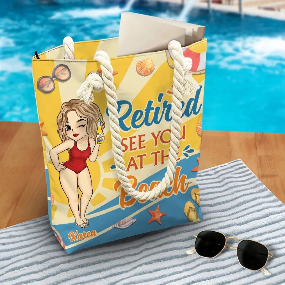 La retraite est mon nouveau départ - Sac de plage personnalisé pour la famille - Cadeau de remerciement et de retraite pour grand-mère