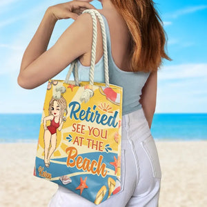 La retraite est mon nouveau départ - Sac de plage personnalisé pour la famille - Cadeau de remerciement et de retraite pour grand-mère