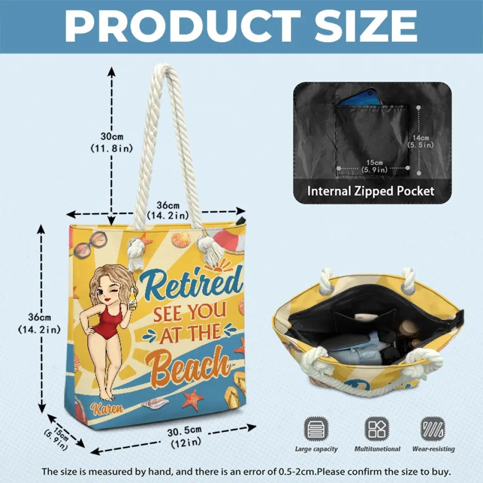 La retraite est mon nouveau départ - Sac de plage personnalisé pour la famille - Cadeau de remerciement et de retraite pour grand-mère