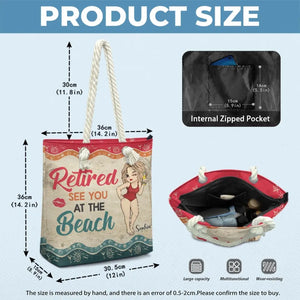 Une journée à la plage pour se ressourcer ! Sac de plage personnalisé pour la famille ! Cadeau de remerciement et de départ à la retraite pour grand-mère