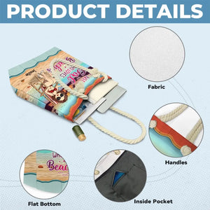 La vie est meilleure à la plage - Sac de plage personnalisé pour meilleure amie - Cadeau de vacances d'été pour meilleures amies, meilleures amies, sœurs