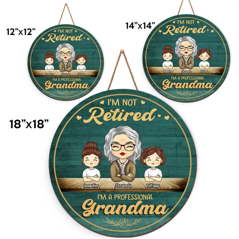 Je suis une grand-mère professionnelle - Panneau en bois personnalisé pour la décoration de la maison - Cadeau de pendaison de crémaillère pour grand-mère