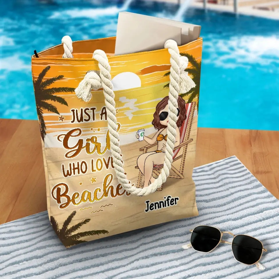 Vivez au soleil, nagez dans la mer - Sac de plage personnalisé Bestie - Cadeau de vacances d'été pour meilleures amies, meilleures amies, sœurs