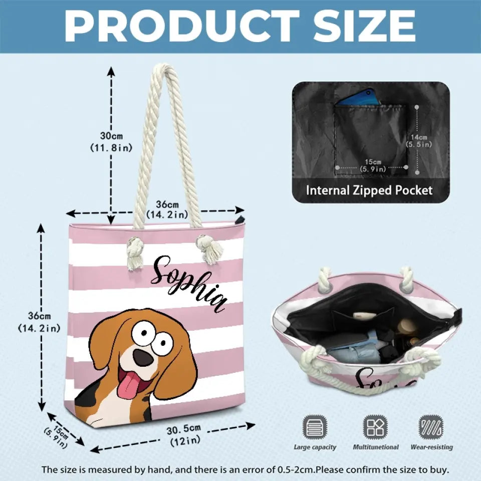 Mon chien est mon enfant préféré - Sac de plage personnalisé pour chien - Cadeau de vacances d'été pour les propriétaires et les amoureux des animaux