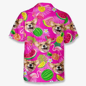 Personnalisez votre photo cet été pour un look plus spécial et élégant ! T-shirt hawaïen tropical unisexe personnalisé pour chien et chat ! Cadeau idéal pour les vacances d'été, les propriétaires d'animaux et les amoureux des animaux.