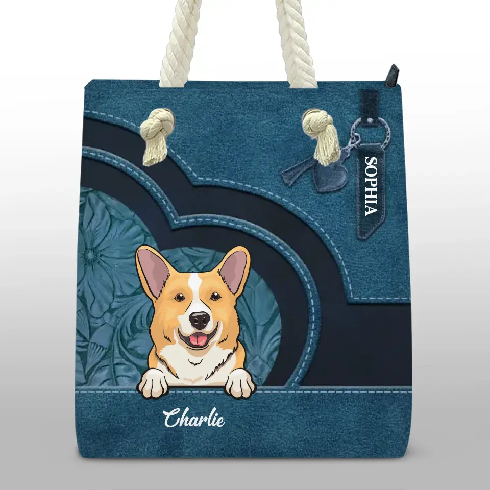 Sac de plage personnalisé pour chien « Barking Up A Summer Breeze » – Cadeau de vacances d'été pour propriétaires et amoureux des animaux