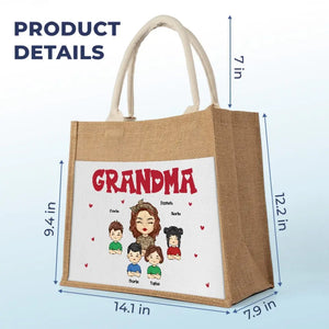 Je suis une grand-mère professionnelle - Sacs fourre-tout personnalisés pour la famille, sacs fourre-tout en jute, sacs de plage - Cadeau pour maman, grand-mère