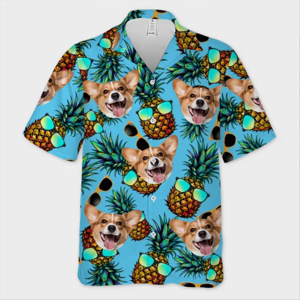 T-shirt hawaïen unisexe personnalisé avec photo tropicale « Tropic Like It's Hot » pour chien et chat - Cadeau idéal pour les vacances d'été, les propriétaires d'animaux et les amoureux des animaux.