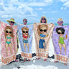 Laissez la mer vous libérer - Serviette de plage personnalisée Bestie - Cadeau de vacances d'été, cadeau de fête de piscine d'anniversaire pour meilleures amies, meilleures amies, sœurs