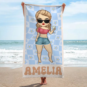 Laissez la mer vous libérer - Serviette de plage personnalisée Bestie - Cadeau de vacances d'été, cadeau de fête de piscine d'anniversaire pour meilleures amies, meilleures amies, sœurs