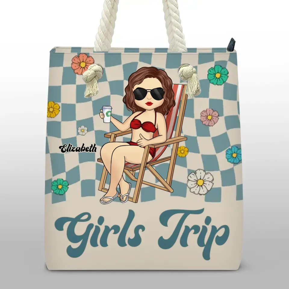 Beaches Booze Besties - Sac de plage personnalisé Bestie - Cadeau de vacances d'été pour meilleures amies, meilleures amies, sœurs